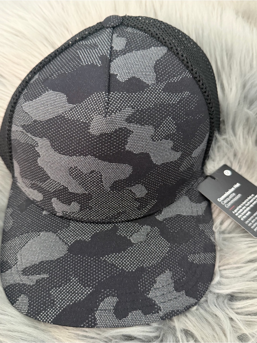 Lululemon Commission Hat Men's Black & Gray Camouflage Trucker Cap RARE NWT